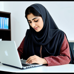 **

"A professional Pakistani woman in a modest shalwar kameez, working on a laptop in a bright, modern office, fully clothed, appropriate attire, safe for work, perfect anatomy, correct proportions, natural pose, professional photography, high quality, family-friendly."

**