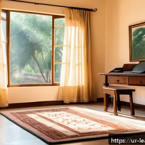 Home 30 자기 주도 학습을 위한 환경 조성하기 - A serene, well-organized study corner in a traditional South Asian home, featuring light pastel-colo...