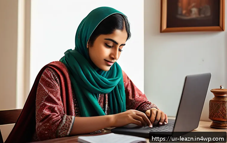 자기 주도 학습의 중요성 - A focused young South Asian woman studying independently at a cozy home workspace in Karachi, Pakist...